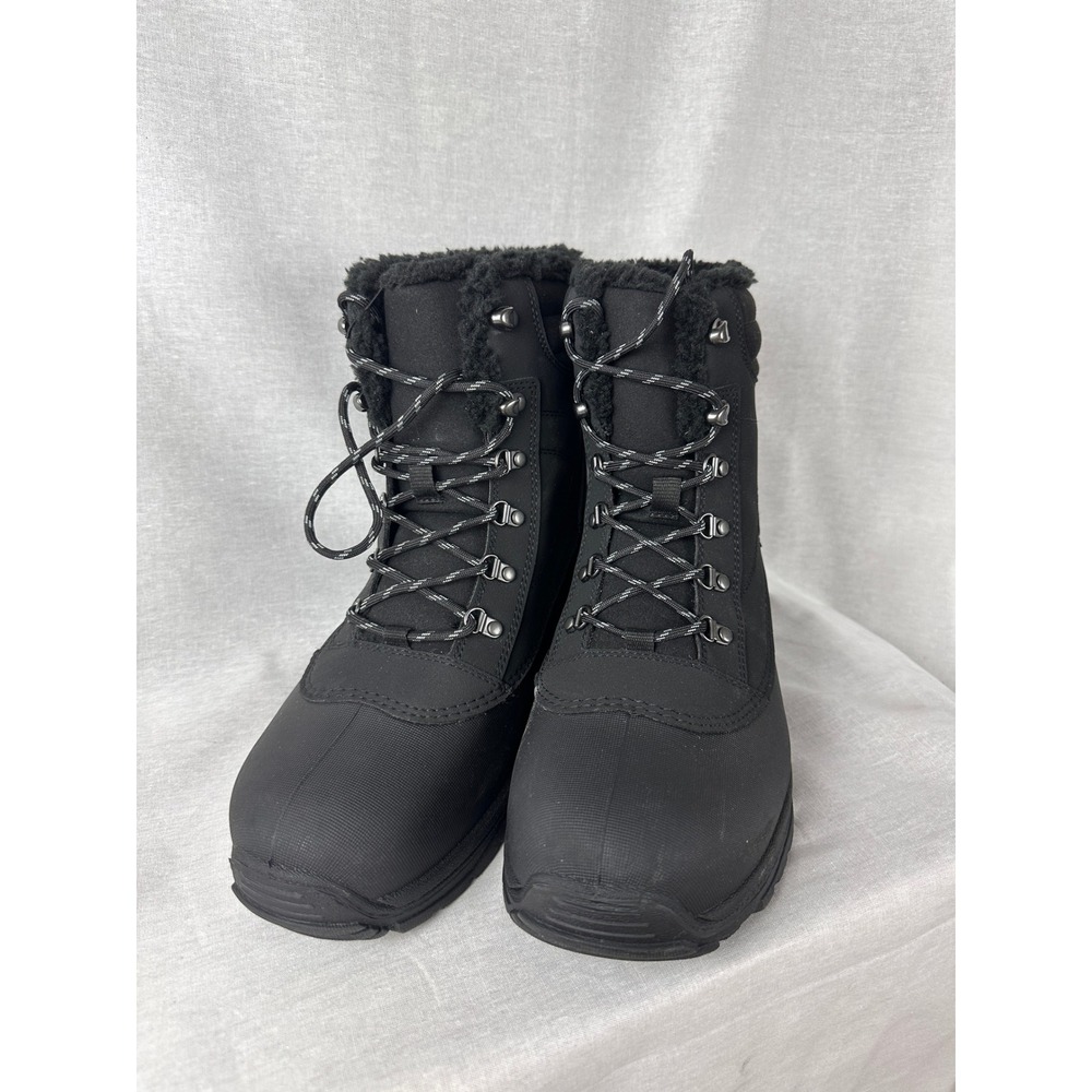 All in Motion‎ Mens Blaise Waterproof Snow Boots Black Faux Fur Lined Size 11